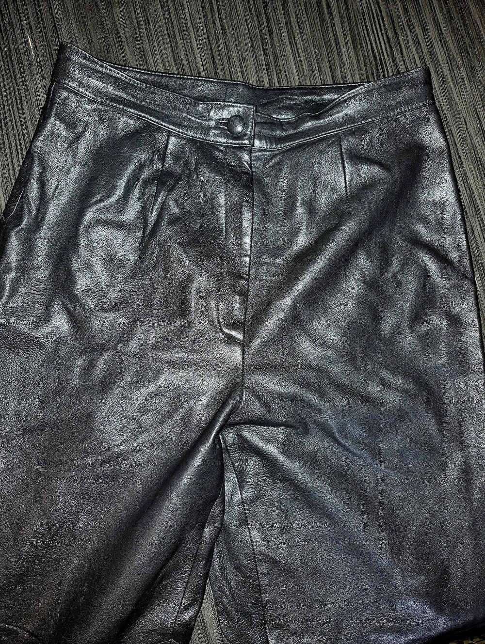 Black Vintage Genuine Leather Pants